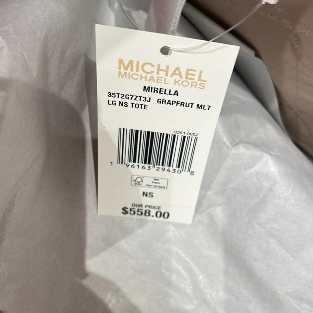 Michael Kors Large jacquard tote bag Grapefruit multi color